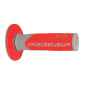 REVETEMENT POIGNEE PROGRIP MOTO OFF ROAD 801 DOUBLE DENSITE BASE GRIS/ROUGE CLOSED END 115mm (CROSS/MX) (PAIRE) 0801766033345