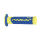 REVETEMENT POIGNEE PROGRIP SCOOTER ON ROAD 732 DOUBLE DENSITE FLUO DESIGN JAUNE FLUO/BLEU CLOSED END 125mm (PAIRE) 0801766028648