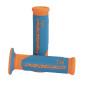 REVETEMENT POIGNEE PROGRIP SCOOTER ON ROAD 732 DOUBLE DENSITE FLUO DESIGN ORANGE FLUO/BLEU LIGHT CLOSED END 125mm (PAIRE) 0801766028693