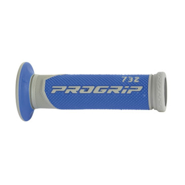 REVETEMENT POIGNEE PROGRIP SCOOTER ON ROAD 732 DOUBLE DENSITE GRIS/BLEU CLOSED END 125mm (PAIRE) 0801766028587