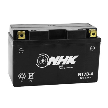 BATTERIE 12V 6,5 Ah NT7B-4 NHK FA SANS ENTRETIEN PRETE A L'EMPLOI (Lg150xL65xH93mm) (ACTIVEE EN USINE - QUALITE PREMIUM - EQUIVALENT YT7B-4 / SLA / GEL) 3700948076132