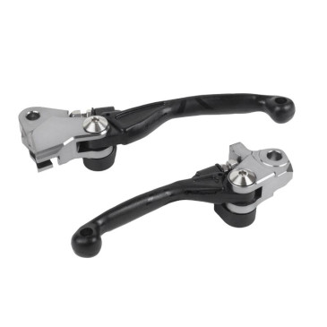 POLISPORT OFF ROAD LEVERS KIT - Rotating/unbreakable/no flex for HONDA 450 CRF R 2021>, 450 CRF RX 2021> BLACK (PAIR) 5604415130168