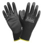 WORKSHOP GLOVES - POLYURETHANE Black - EEC Appoved - size 7 (PAIR) 3700948269633