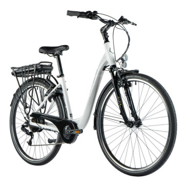 VELO ELECTRIQUE/VAE CITY 28 LEADER FOX PARK MIXTE BLANC BRILLANT 7V MOTEUR ROUE AR BAFANG 36V 45Nm BATTERIE 15Ah (20'' - H52cm - TAILLE L - POUR ADULTE DE 178cm à 185cm) 8592826041173