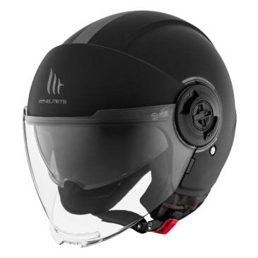 CASQUE JET MT VIALE SV S DOUBLE ECRANS UNI NOIR MAT XS (ECE 22.06) 8434639172111