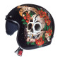 HELMET-OPEN FACE MT LE MANS 2 SV SKULL & ROSES A1 GLOSS BLACK XS (ECE 22.06) 8434639179288