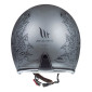 HELMET-OPEN FACE MT LE MANS 2 SV SKULL & ROSES A2 MATT SILVER XXL (2XL) (ECE 22.06) 8434639179400