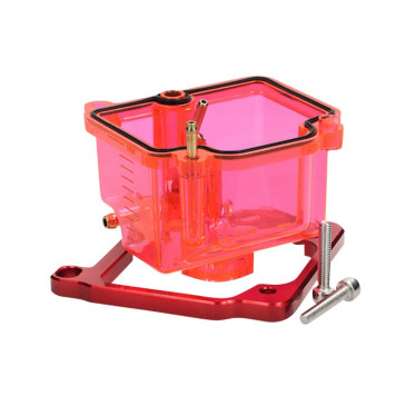 CUVE DE CARBURATEUR VOCA TYPE PWK 19 à 30 mm TRANSPARENT ROUGE (INCLUS VIS ET REHAUSSEUR DE CUVE) 3700948285114