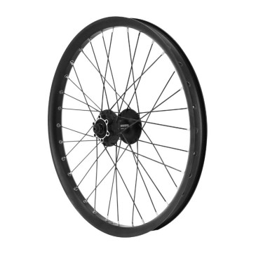 ROUE VTT / CARGO / VAE / E-BIKE / LONGTAIL DISQUE BLOCAGE 20" TRUCKY AVANT NOIR MOYEU SHIMANO M475 6 TROUS (RENFORCE) JANTE 30C 32 RAYONS DIAMETRE 2.3mm 3700948295199