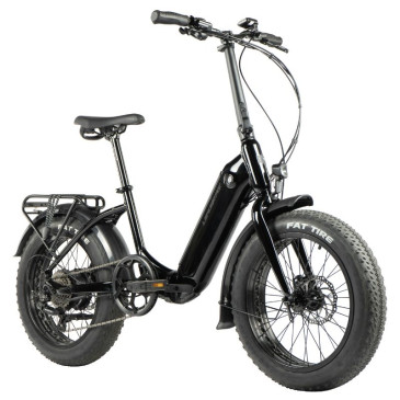 VELO ELECTRIQUE/VAE PLIANT FATBIKE 20 LEADER FOX CODY 2024 MIXTE NOIR 7V MOTEUR ROUE AR BAFANG 36V 80Nm BATTERIE 16Ah 8592826043726