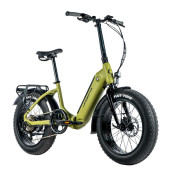 VELO ELECTRIQUE/VAE PLIANT FAT BIKE 20 LEADER FOX CODY 2024 MIXTE VERT KAKI MAT 7V MOTEUR ROUE AR BAFANG 36V 80Nm BATTERIE 16Ah 8592826036537