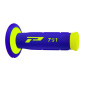 REVETEMENT POIGNEE PROGRIP MOTO OFF ROAD 791 DOUBLE DENSITE BASE FLUO JAUNE FLUO/BLEU CLOSED END 115mm (CROSS/MX) (PAIRE) 0801766072832