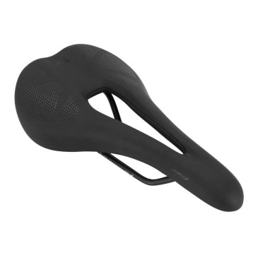 SELLE NEWTON ROUTE / GRAVEL NOIR MAD SAD2 AVEC TROU CENTRAL 276x154mm RAIL ACIER NOIR 3700948278369