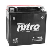 BATTERY 12V 12Ah NTX14-BS NITRO MF MAINTENANCE FREE-SUPPLIED WITH ACID PACK (Lg150xWd87xH146) (EQUALS YTX14-BS) 5414837002734