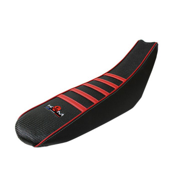 HOUSSE DE SELLE 50 A BOITE KRM PRO RIDE POUR DERBI 50 DRD PRO 2006>2011 NOIR/ROUGE 3760382280915