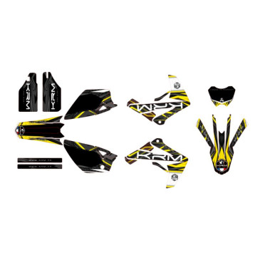 KIT DECO AUTOCOLLANT/STICKER 50 A BOITE KRM PRO RIDE POUR RIEJU 50 MRT 2009>2021 NOIR/JAUNE (COMPLET) 3760382280236