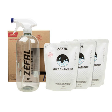 NETTOYANT VELO ZEFAL BIKE SHAMPOO (KIT COMPRENANT 1 PULVERISATEUR/VAPORISATEUR 1L TYPE AEROSOL ET x3 ECO RECHARGE 300ml) LABEL ECOCERT ECODETERGENT 3420586601038