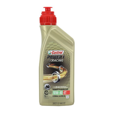 HUILE MOTEUR 4 TEMPS CASTROL POWER 1 RACING 4T 10W40 (1 L) 100% SYNTHETIQUE 8005707975509