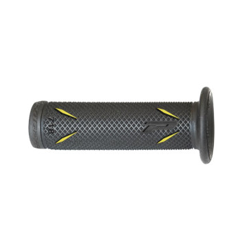 REVETEMENT POIGNEE PROGRIP MOTO ON ROAD 718 DOUBLE DENSITE JAUNE/NOIR CLOSED END 122mm (PAIRE) 0801766034168