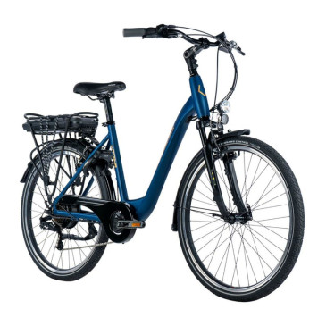 VELO ELECTRIQUE/VAE CITY 26 LEADER FOX LATONA MIXTE BLEU NUIT MAT 7V MOTEUR ROUE AR BAFANG 36V 45Nm BATTERIE 15Ah (18'' - H46cm - TAILLE M - POUR ADULTE DE 168cm à 178cm) 8592826041333