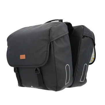 SACOCHE ARRIERE VELO DOUBLE HAPO.G 2x13,5L NOIR (35x34x13cm) - FIXATION SANGLES REGLABLES ET VELCROS SUR PORTE BAGAGE 3104889922693