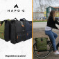 SACOCHE ARRIERE VELO DOUBLE HAPO.G ROLL-TOP 2x25L NOIR (61x33x16cm) - FIXATION SANGLES REGLABLES ET VELCROS SUR PORTE BAGAGE 3104889922815