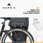 SACOCHE ARRIERE VELO DOUBLE HAPO.G ROLL-TOP 2x25L NOIR (61x33x16cm) - FIXATION SANGLES REGLABLES ET VELCROS SUR PORTE BAGAGE 3104889922815