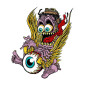 AUTOCOLLANT/STICKER LETHAL THREAT MONSTER FLYING EYEBALL (60x80mm) 7577850028720