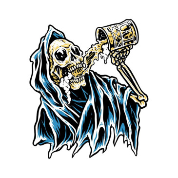 AUTOCOLLANT/STICKER LETHAL THREAT BEER REAPER (60x80mm) 7577850026810