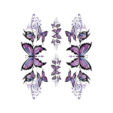 AUTOCOLLANT/STICKER LETHAL THREAT PURPLE BUTTERFLY (DROIT ET GAUCHE) (150x200mm) 7577859011990