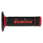 REVETEMENT POIGNEE DOMINO MOTO OFF ROAD A190 NOIR/ROUGE CLOSED END 120-123mm (PAIRE) 8033900000407