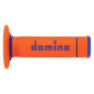 REVETEMENT POIGNEE DOMINO MOTO OFF ROAD A190 ORANGE/BLEU CLOSED END 120-123mm (PAIRE) 8033900031487