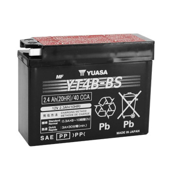 BATTERIE 12V 2,4 Ah YT4B-BS YUASA ACTIVEE EN USINE PRETE A L'EMPLOI (Lg114xL39xH87mm) 5050694000393