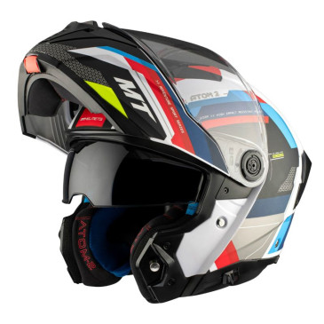 HELMET-FLIP-UP - MT ATOM SV 2 BAST A0 DUAL SCREEN- BLUE/BLACK/MATT RED XS (ECE 22.06) 8434639175716