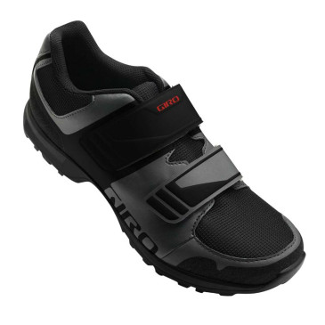 CHAUSSURE GRAVEL / VTT GIRO BERM K257 NOIR/GRIS FONCE T41 FIXATION DOUBLE VELCRO COMPATIBLE SPD (PAIRE) 0768686222849