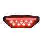 FEU ARRIERE MOTO UNIVERSEL AVOC STAR A LEDS NOIR COUVERCLE FUME (9 LEDS, 3 FILS) -HOMOLOGUE CE- 3700948268636