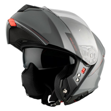 CASQUE MODULABLE MT GENESIS SV DOUBLE ECRANS UNI GRIS BRILLANT XS (ECE 22.06 P/J) 8434639196421