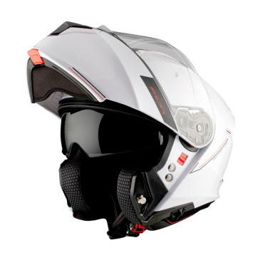 CASQUE MODULABLE MT GENESIS SV DOUBLE ECRANS UNI BLANC BRILLANT XS (ECE 22.06 P/J) 8434639195592