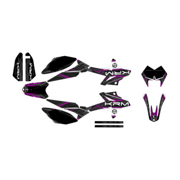 KIT DECO AUTOCOLLANT/STICKER 50 A BOITE KRM PRO RIDE POUR BETA 50 RR 2011>2020 NOIR/VIOLET (COMPLET) 3760382283282