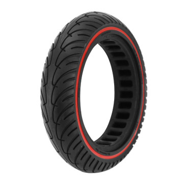 PNEU TROTTINETTE 8.5 X 2.00 NOIR LISERET ROUGE PNEU PLEIN LARGEUR INTERIEUR 34 mm 3700948285947