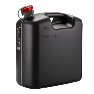 JERRYCAN/BIDON ESSENCE/CARBURANT PRESSOL EN POLYETHYLENE NOIR AVEC BEC FLEXIBLE 20L (AVEC GRADUATION) 4103810211478