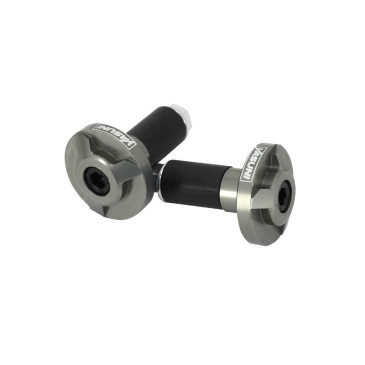 BAR ENDS - YASUNI PRO RACE ALUMINIUM CNC GREY Ø 17mm - for bar Ø 22,2mm (PAIR) 8401001018131