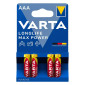 PILE LR03 1.5V VARTA ALCALINE LONGLIFE MAX POWER LR03 - AAA (VENDU PAR 4) 4008496104734