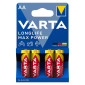 PILE LR06 1.5V VARTA ALCALINE LONGLIFE MAX POWER AA (VENDU PAR 4) 4008496105946