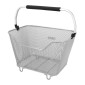 PANIER ARRIERE FIL ACIER RACKTIME BASK IT 23L DELUXE ARGENT AVEC ANSE SUR PORTE BAGAGE (45x30x33 cm) SANS PLATINE - COMPATIBLE SYSTEME RACKTIME SNAPIT ET SNAPIT 2.0 (CHARGE MAX 10kg) 4048174006561