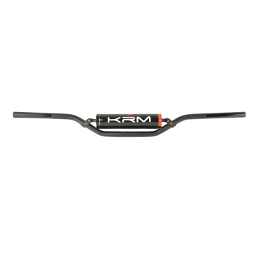 GUIDON 50 A BOITE KRM PRO RIDE DIAM 22,2mm ALU NOIR/ROUGE AVEC MOUSSE 3760382284555