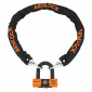 ANTIVOL A CHAINE ARMLOCK CK2 NOIR/ORANGE 1.20M MAILLON DIAM 10 mm AVEC U 52 x 65 mm (DIAM 16 mm) (U CLASSE SRA) 3700948258743