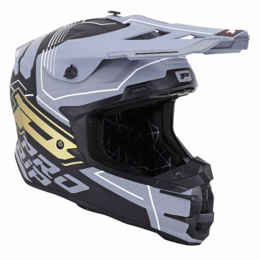 CASQUE CROSS ADULTE PROGRIP 3080 ADVENTURE NOIR/GRIS/OR MAT XS (ECE 22.06) 0801766033505