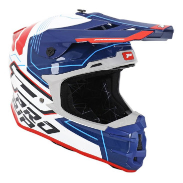 CASQUE CROSS ADULTE PROGRIP 3080 ADVENTURE BLANC/BLEU/ROUGE XS (ECE 22.06) 0801766033567