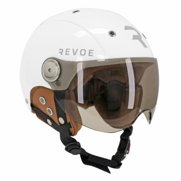 CASQUE VELO ADULTE REVOE PREMIUM URBAIN/CITY BLANC SKY TAILLE 55-56 VISIERE REGLABLE, PROTECTION OREILLE AMOVIBLE (VENDU EN BOITE) COMPATIBLE EBIKE ET TROTTINETTE - HOMOLOGATION EN1078+A1 3707211741865